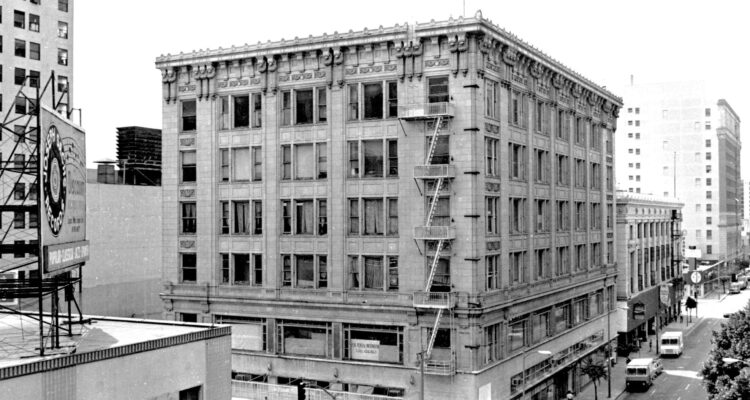 Blackstone Department Store Building in black and white