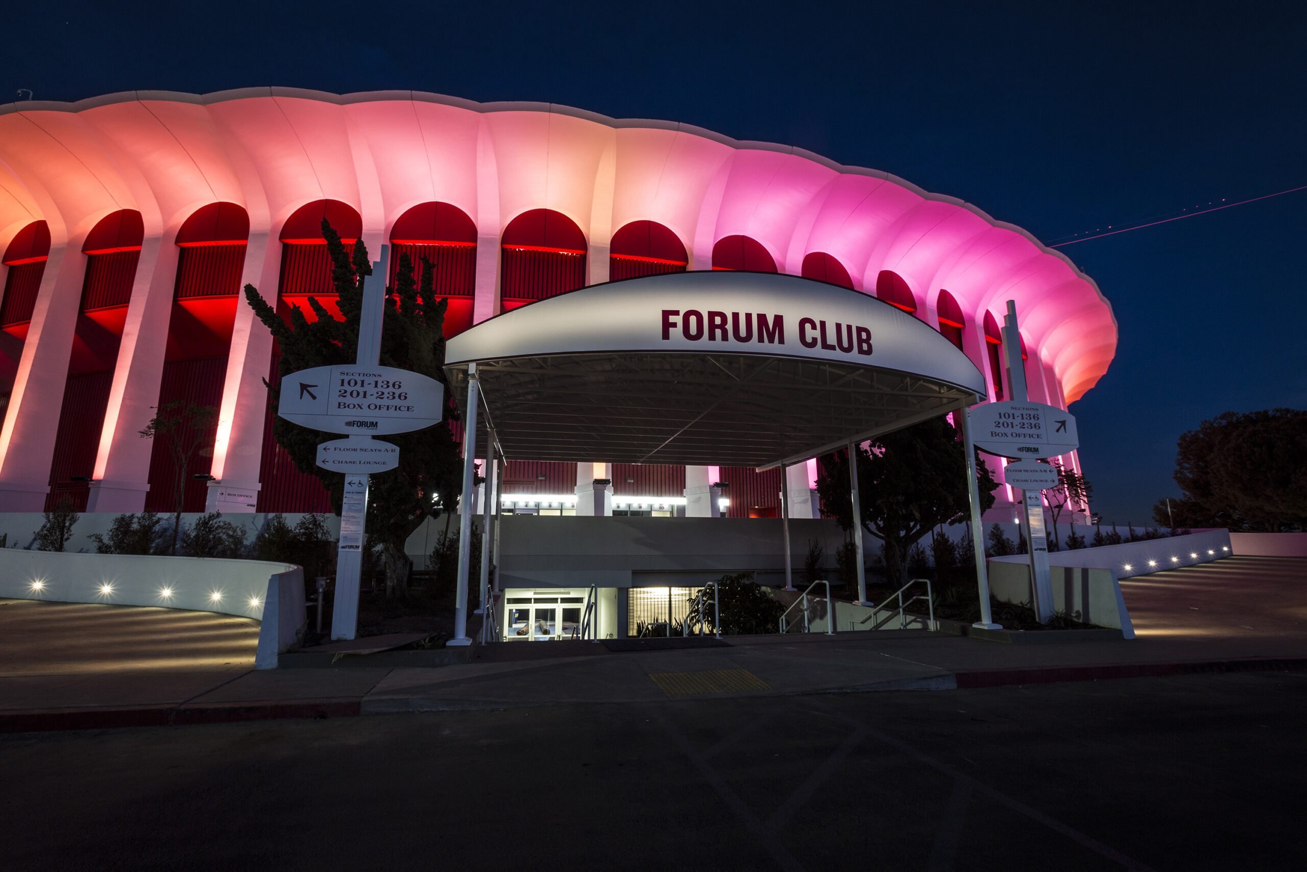 The Forum exterior night photo