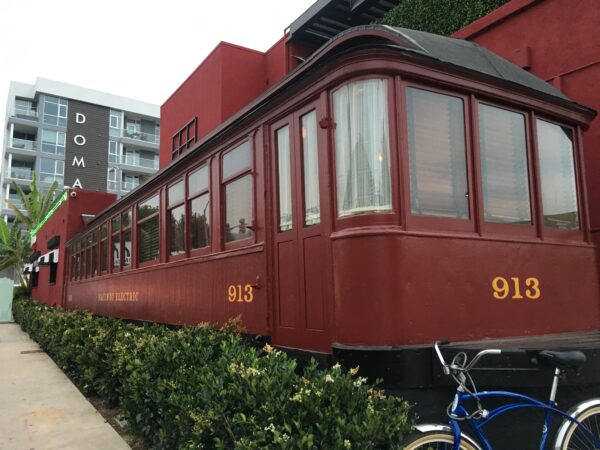 Former Pacific Car Red Car Trolley at the Formosa Cafe