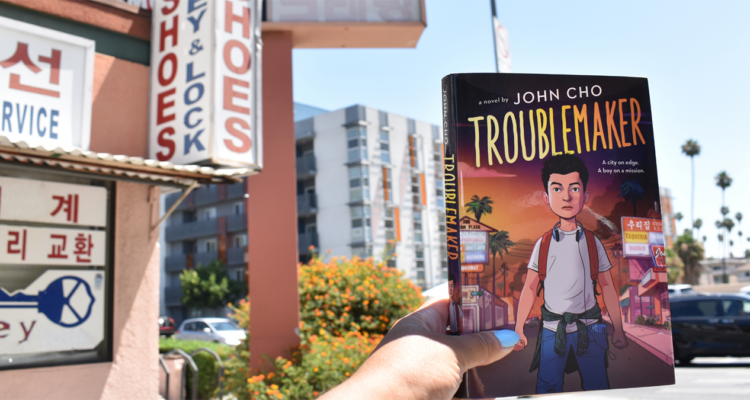 Image of book Troublemaker by actor John Cho in Los Angeles.