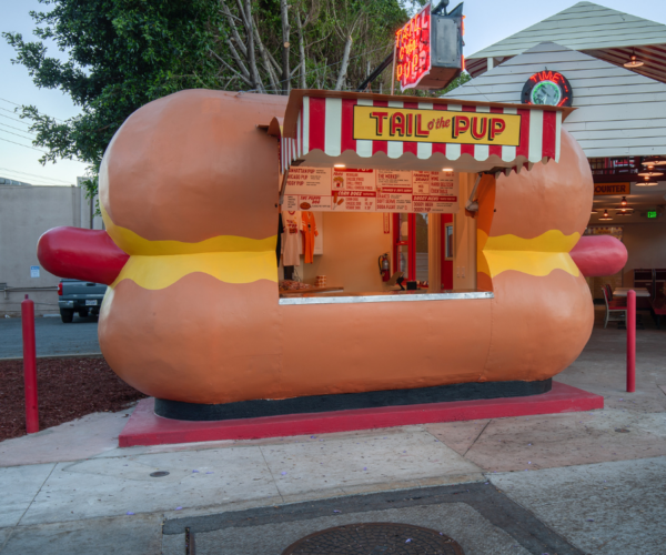 L.A.'s iconic hot dog-shaped stand.