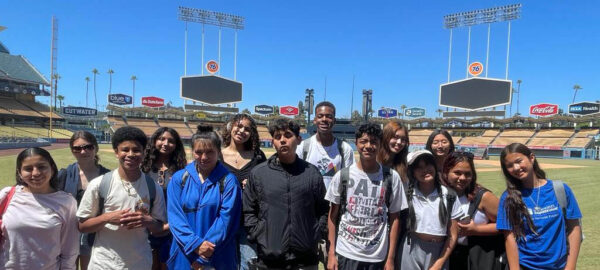 Heritage project students in Dodger stadium