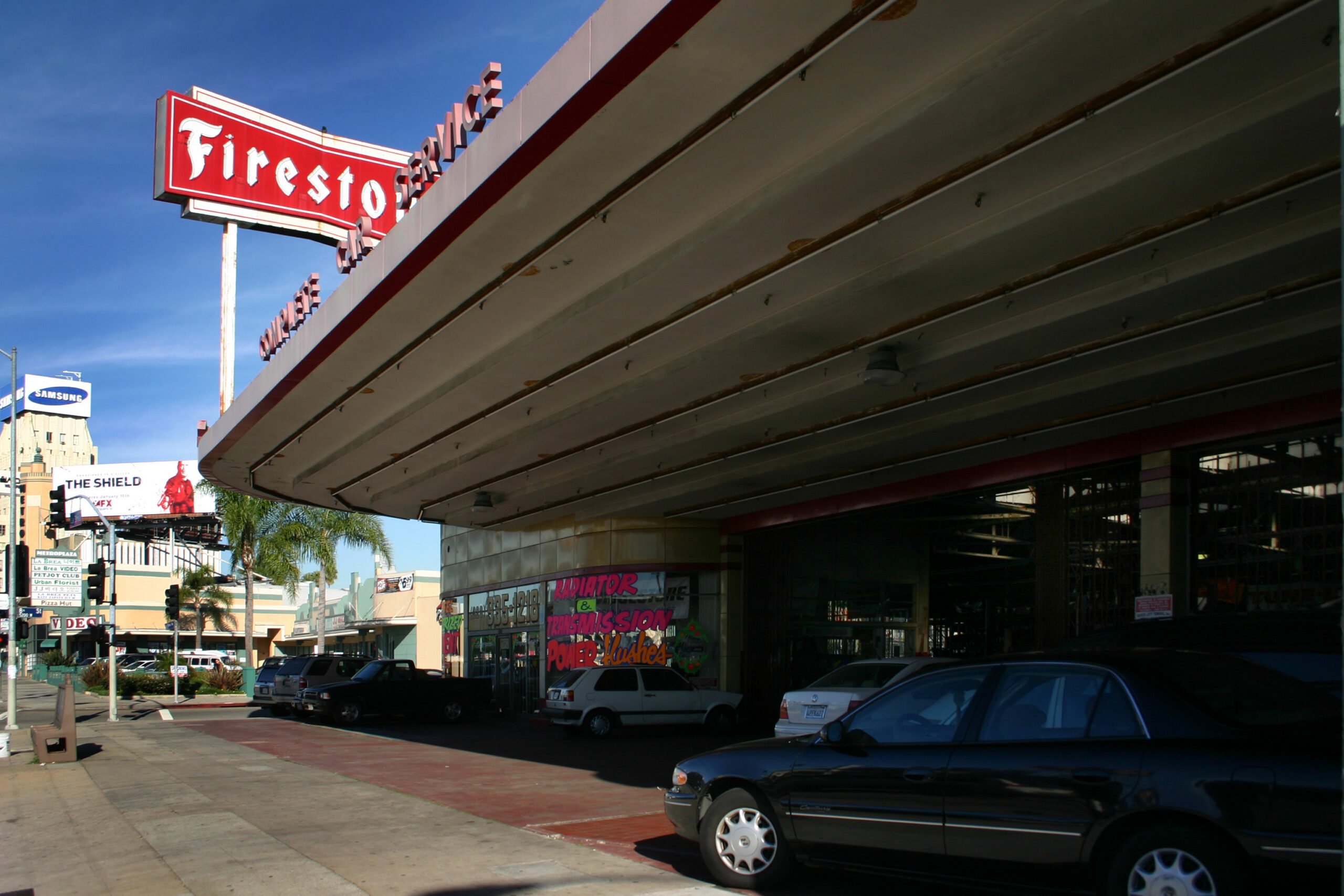 Side view of the firestone and tire service