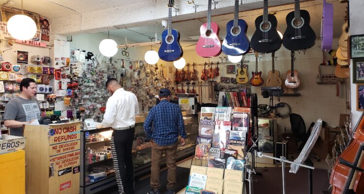 Guitars and instruments inside la casa del musico