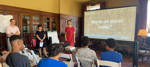 L.A. conservancy staff teaching students why do old places matter.