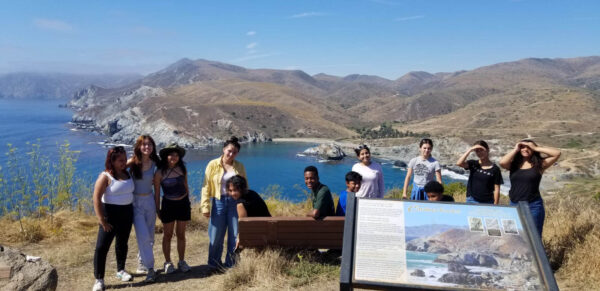 Heritage Project students overlooking the Catalina rocks