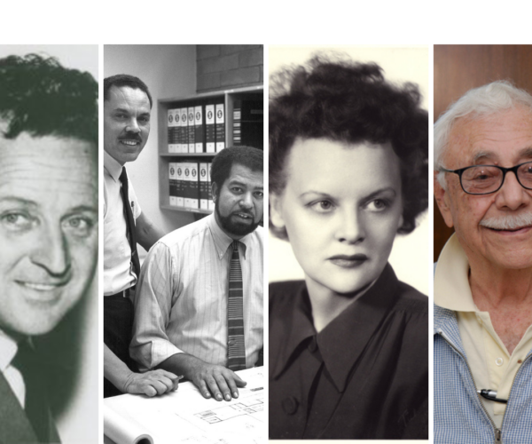 L-R: Eric Owens, Edward Killingsworth, Robert Kennard and Arthur Silvers, Greta Grossman, William Krisel, Paul Williams