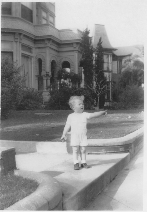 Pattison in front of The Castle in 1947.