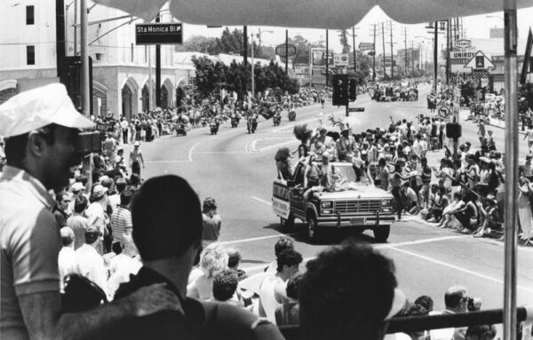 View of the Gay Pride Parade in Hollywood