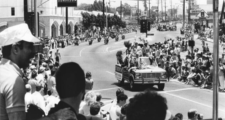 View of the Gay Pride Parade in Hollywood