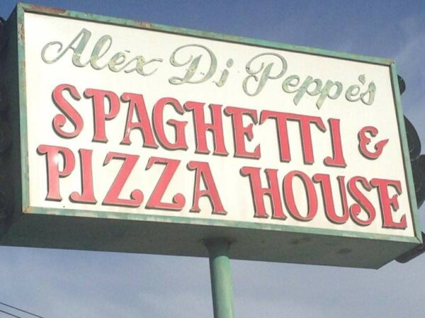 The old-fashioned signboard