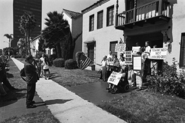Los Angeles Historical Housing & Land Use Study - Residents protest eviction 2001